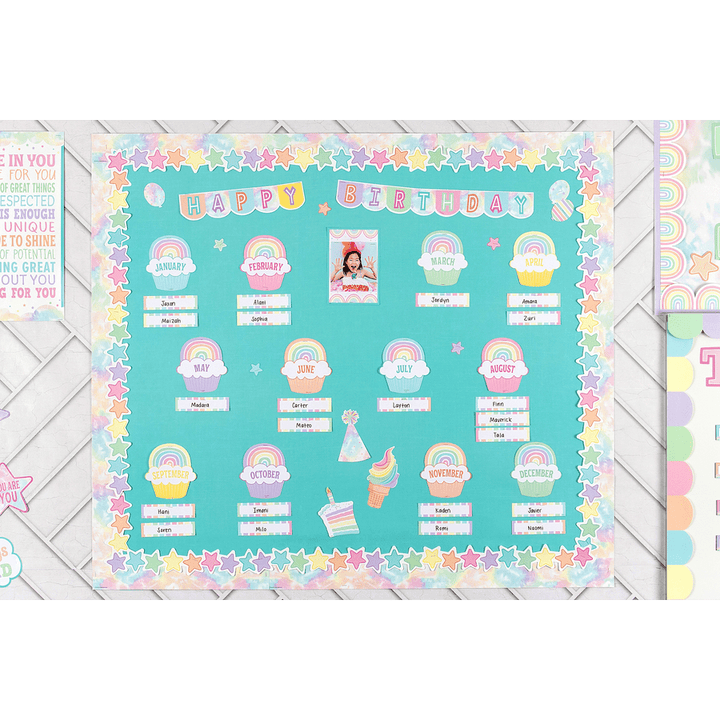 Pastel Pop Stars Die-Cut Border Trim-Borders-Tools 4 Teaching-Classroom Decor and More