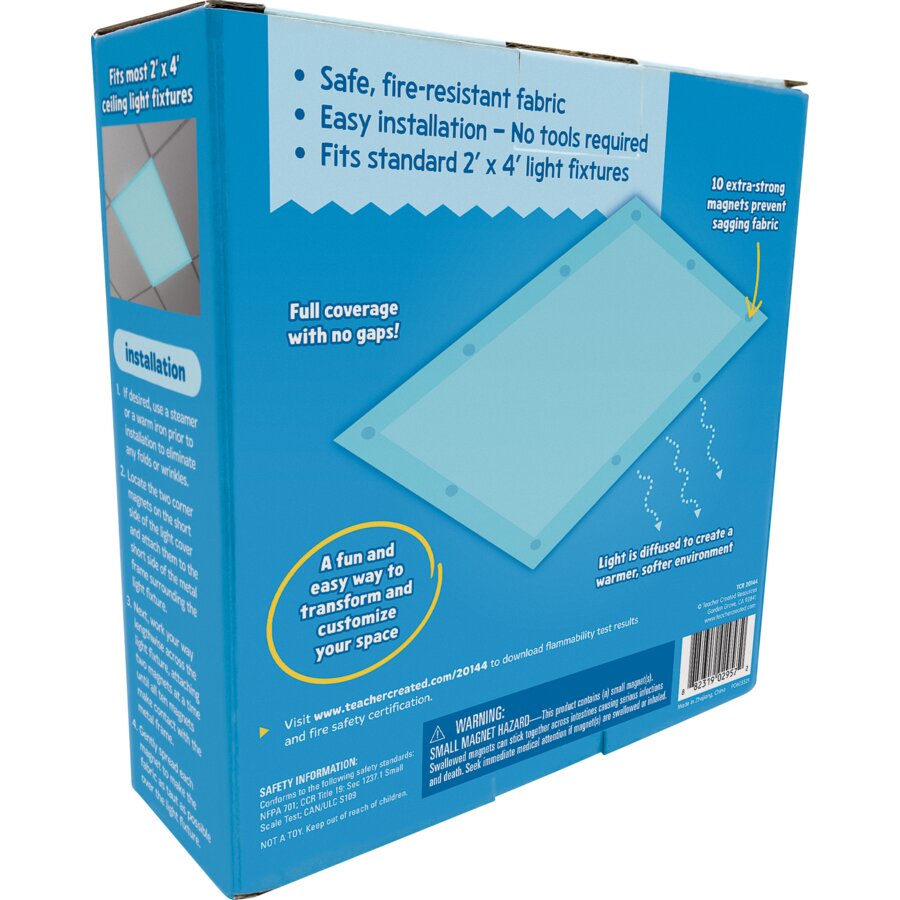 Light Blue Calming Covers Ceiling Light Filters-Classroom Essentials-Tools 4 Teaching-Classroom Decor and More