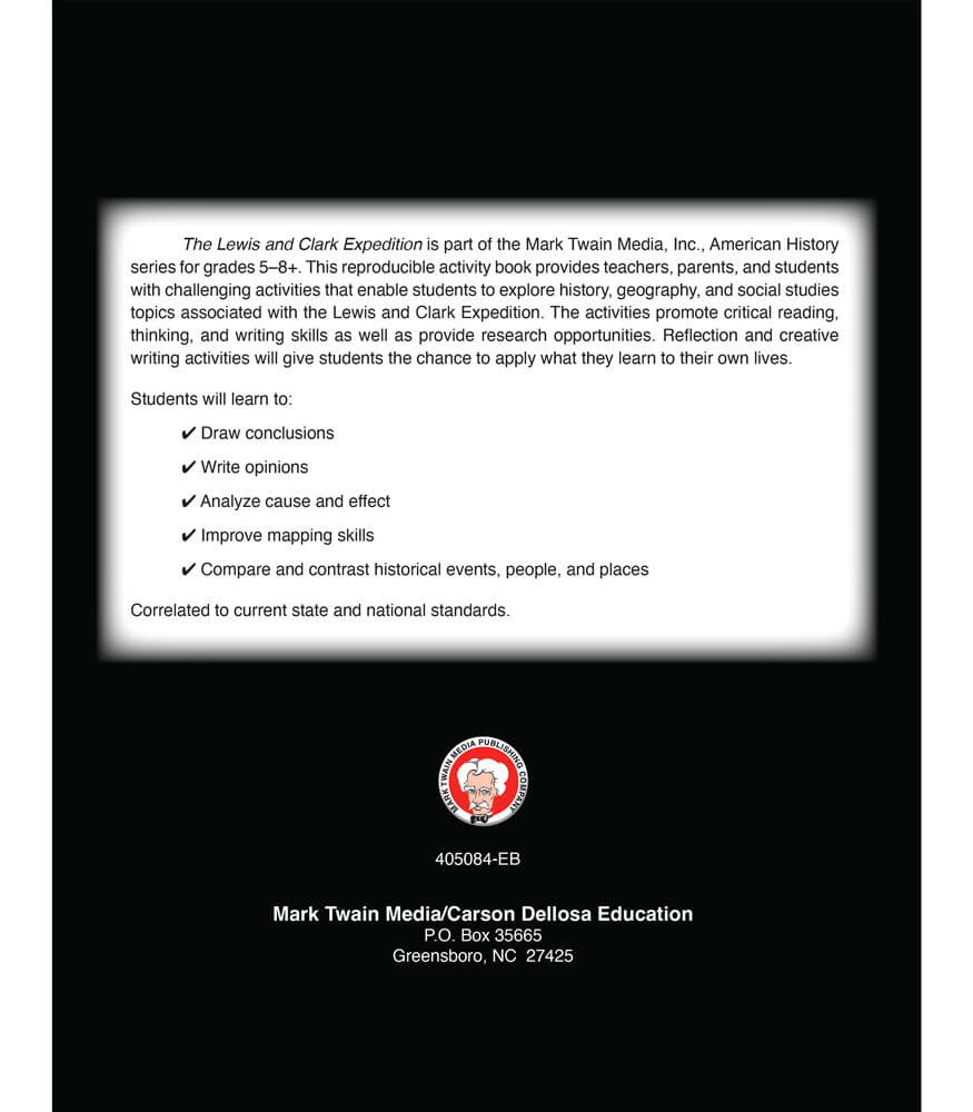 The Lewis and Clark Expedition Workbook Grade 5-12 Paperback-Social Studies Books-Tools 4 Teaching-Classroom Decor and More