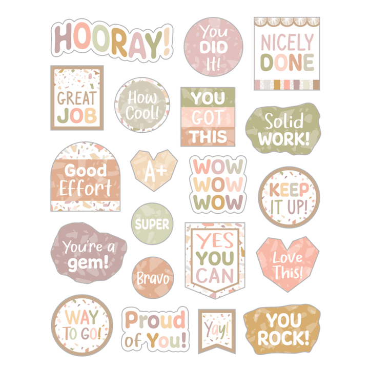 Terrazzo Tones Stickers-Stickers-Tools 4 Teaching-Classroom Decor and More