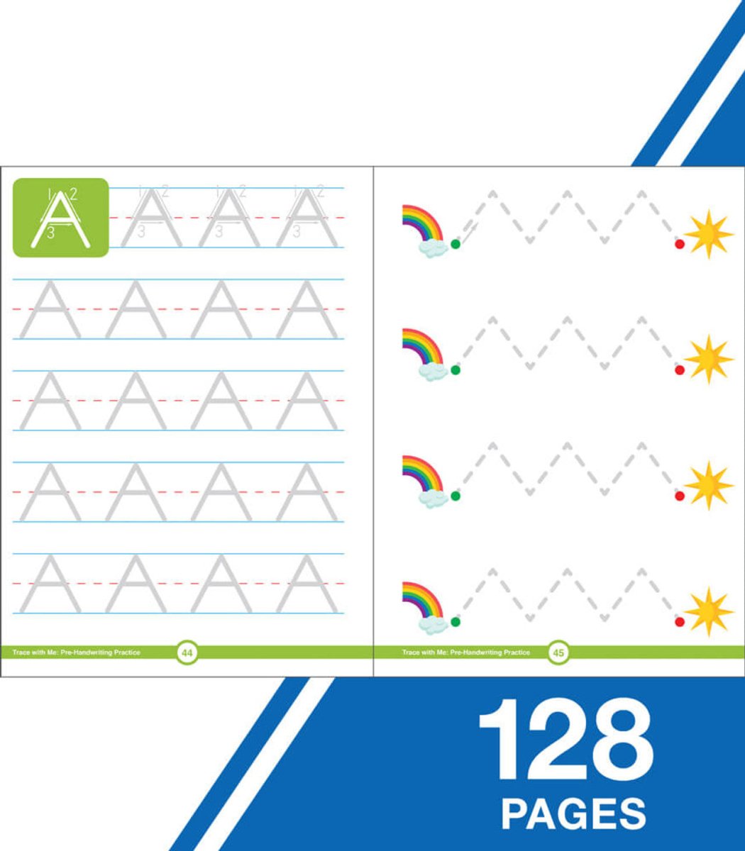 Trace with Me: Pre-Handwriting Practice Activity Book Grade PK-2 Paperback-Handwriting Books-Tools 4 Teaching-Classroom Decor and More