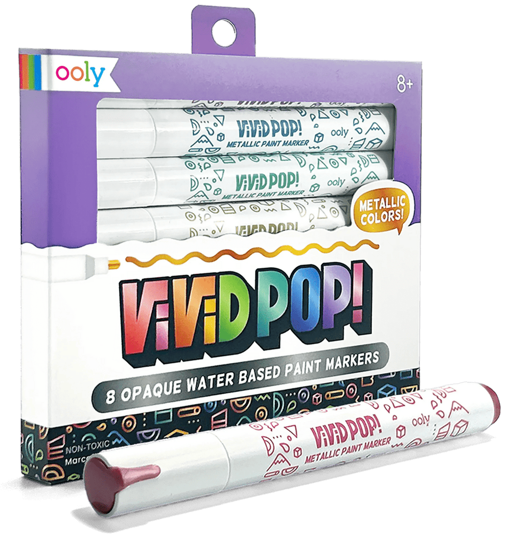 Vivid Pop! Water Based Paint Markers - Metallic - Set of 8-Art Supplies-Tools 4 Teaching-Classroom Decor and More