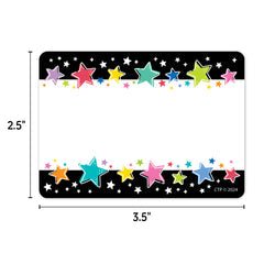 Star Bright Colorful Stars on Black Labels-Banner-Tools 4 Teaching-Classroom Decor and More