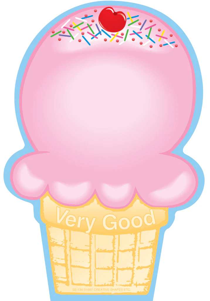 Large Notepad - Ice Cream Cone-Notepads-Tools 4 Teaching-Classroom Decor and More