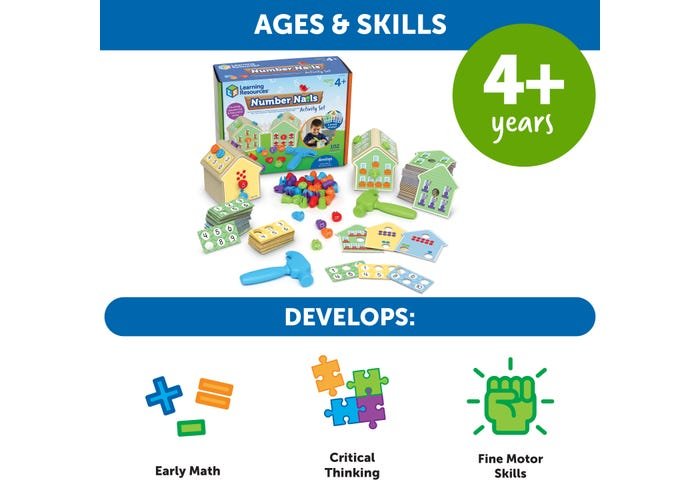 Number Nails Activity Set-Numbers, Counting & Sorting-Tools 4 Teaching-Classroom Decor and More