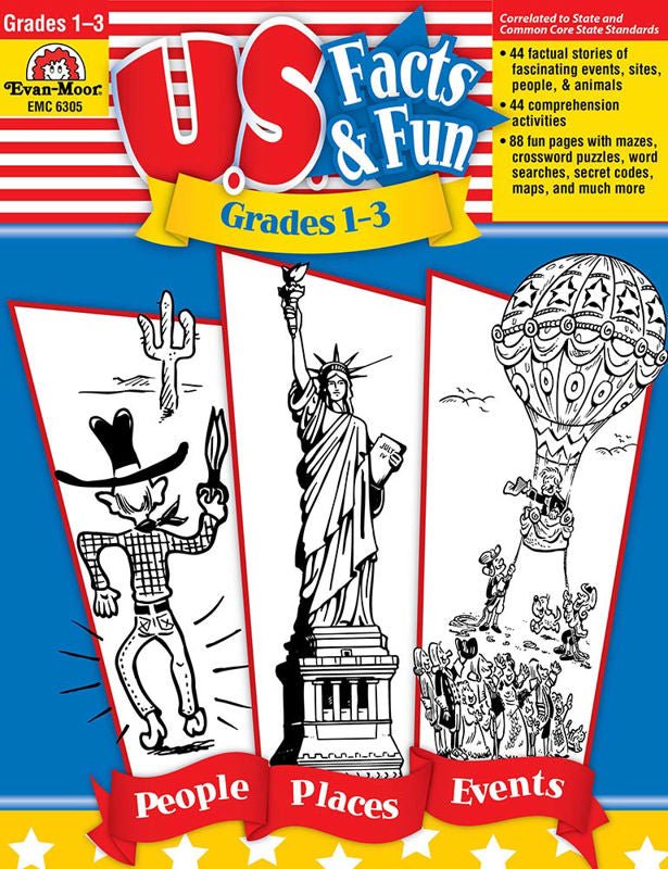 U.S. Facts & Fun, Grades 1-3-Social Studies Books-Tools 4 Teaching-Classroom Decor and More