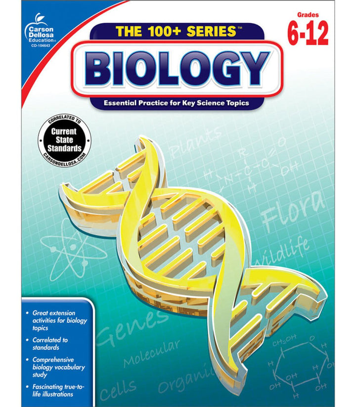 The 100+ Series™: Biology Workbook Grade 6-12 (Paperback)-Science & STEM-Tools 4 Teaching-Classroom Decor and More