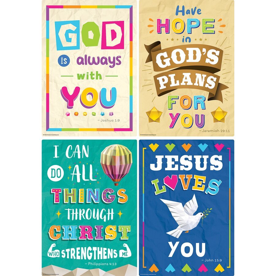 Bible Verses Small Poster Pack-Religious-Tools 4 Teaching-Classroom Decor and More