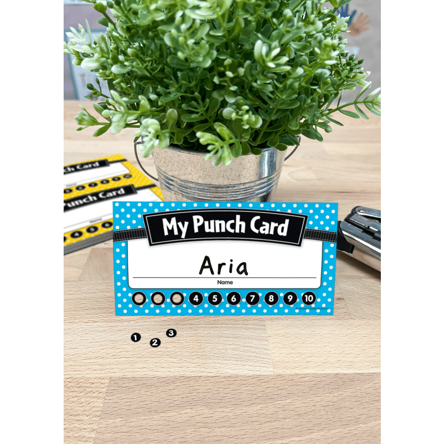 Polka Dots Punch Cards-Awards-Tools 4 Teaching-Classroom Decor and More