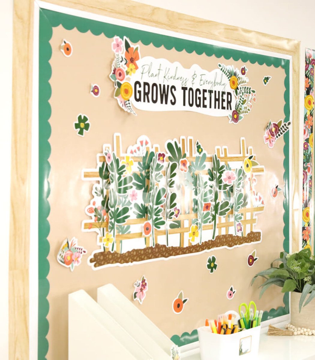 Grow Together Jade Green Scalloped Bulletin Board Borders-Borders-Tools 4 Teaching-Classroom Decor and More