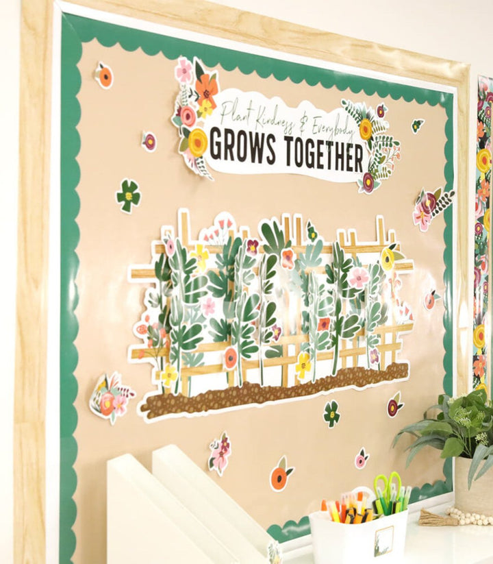 Grow Together Jade Green Scalloped Bulletin Board Borders-Borders-Tools 4 Teaching-Classroom Decor and More