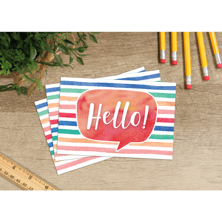 *Watercolor Hello Postcards-Postcards-Tools 4 Teaching-Classroom Decor and More