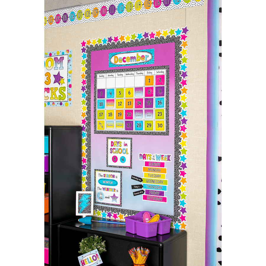 Brights 4Ever Calendar Bulletin Board-Bulletin Board Sets-Tools 4 Teaching-Classroom Decor and More