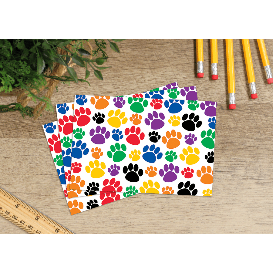 Colorful Paw Prints Postcards-Postcards-Tools 4 Teaching-Classroom Decor and More