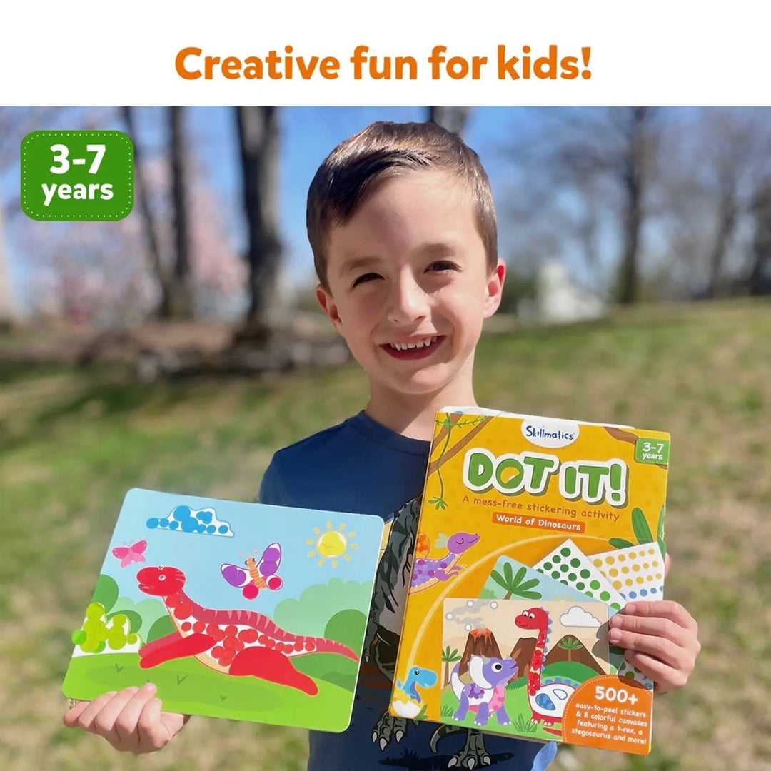 Dot it!: World of Dinosaurs | No mess sticker art (Ages 3-7)-Craft Activity-Tools 4 Teaching-Classroom Decor and More