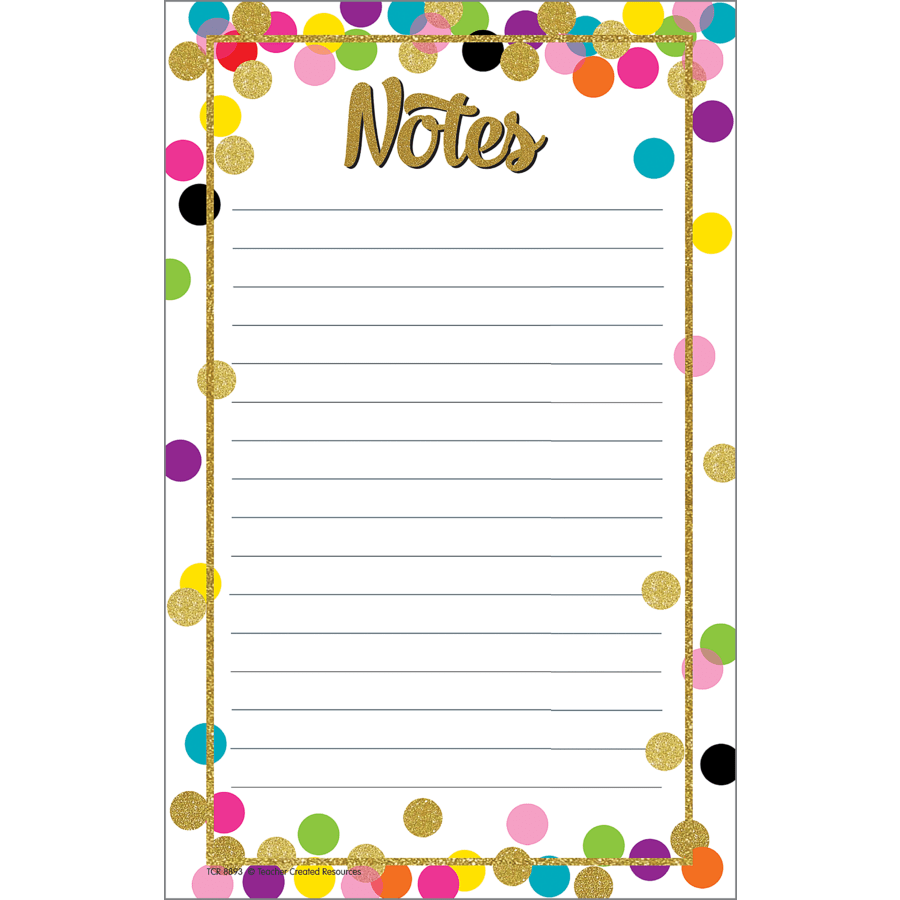 Confetti Notepad-Notepads-Tools 4 Teaching-Classroom Decor and More