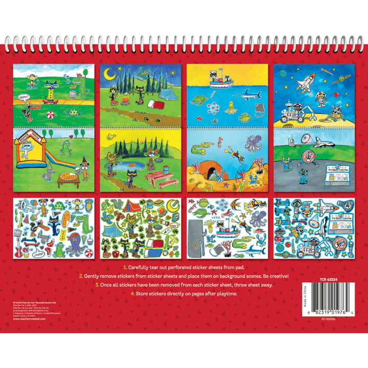 Pete the Cat Reusable Sticker Pad-Activity Pads-Tools 4 Teaching-Classroom Decor and More