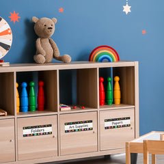 Star Bright Colorful Stars on Black Name Plates-Nameplates & Name Tags-Tools 4 Teaching-Classroom Decor and More