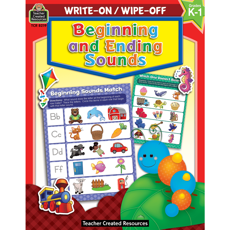 Write-On/Wipe-Off Book: Beginning and Ending Sounds-Dry Erase-Tools 4 Teaching-Classroom Decor and More