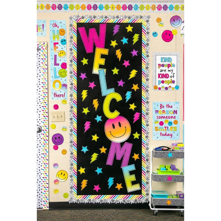 Black and White Stars Die-Cut Border Trim-Borders-Tools 4 Teaching-Classroom Decor and More