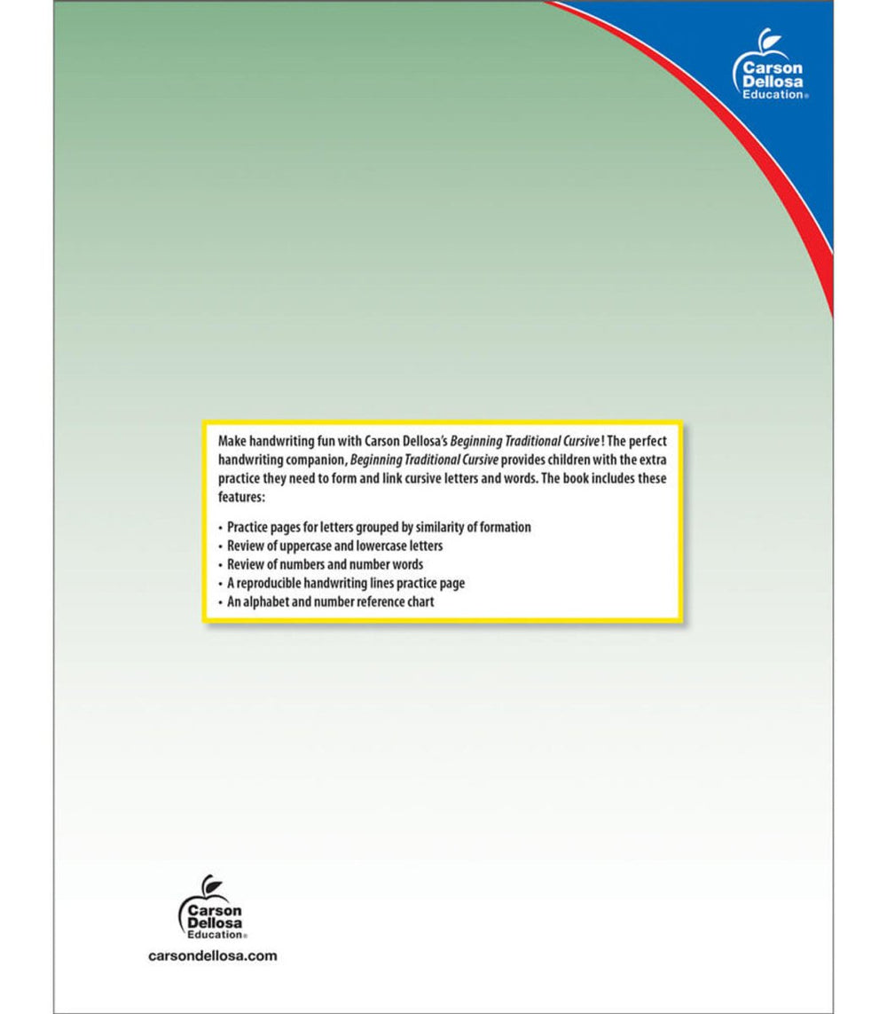 Beginning Traditional Cursive Workbook Grade 1-3-Handwriting Books-Tools 4 Teaching-Classroom Decor and More