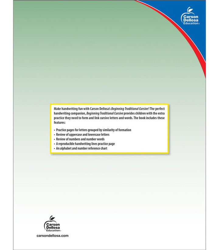 Beginning Traditional Cursive Workbook Grade 1-3-Handwriting Books-Tools 4 Teaching-Classroom Decor and More