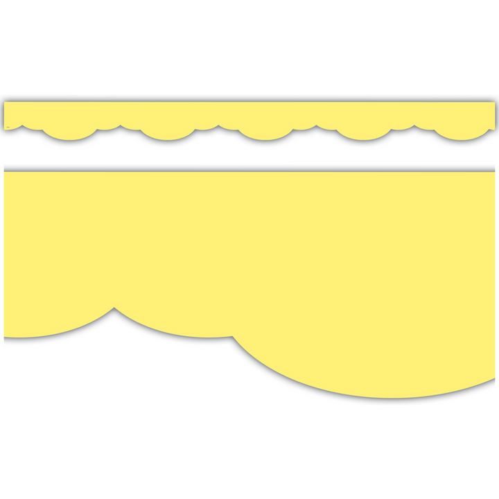 Lemon Yellow Fancy Scallops Border Trim-Borders-Tools 4 Teaching-Classroom Decor and More