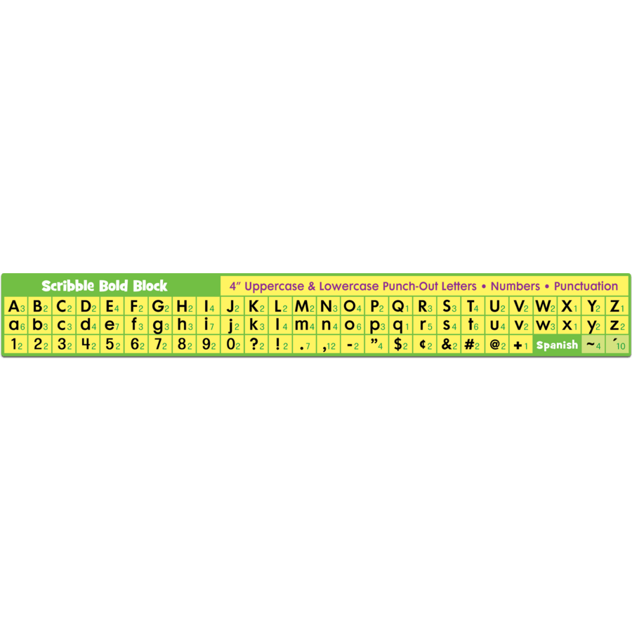 Scribble Bold Block 4" Letters Combo Pack-Letters-Tools 4 Teaching-Classroom Decor and More