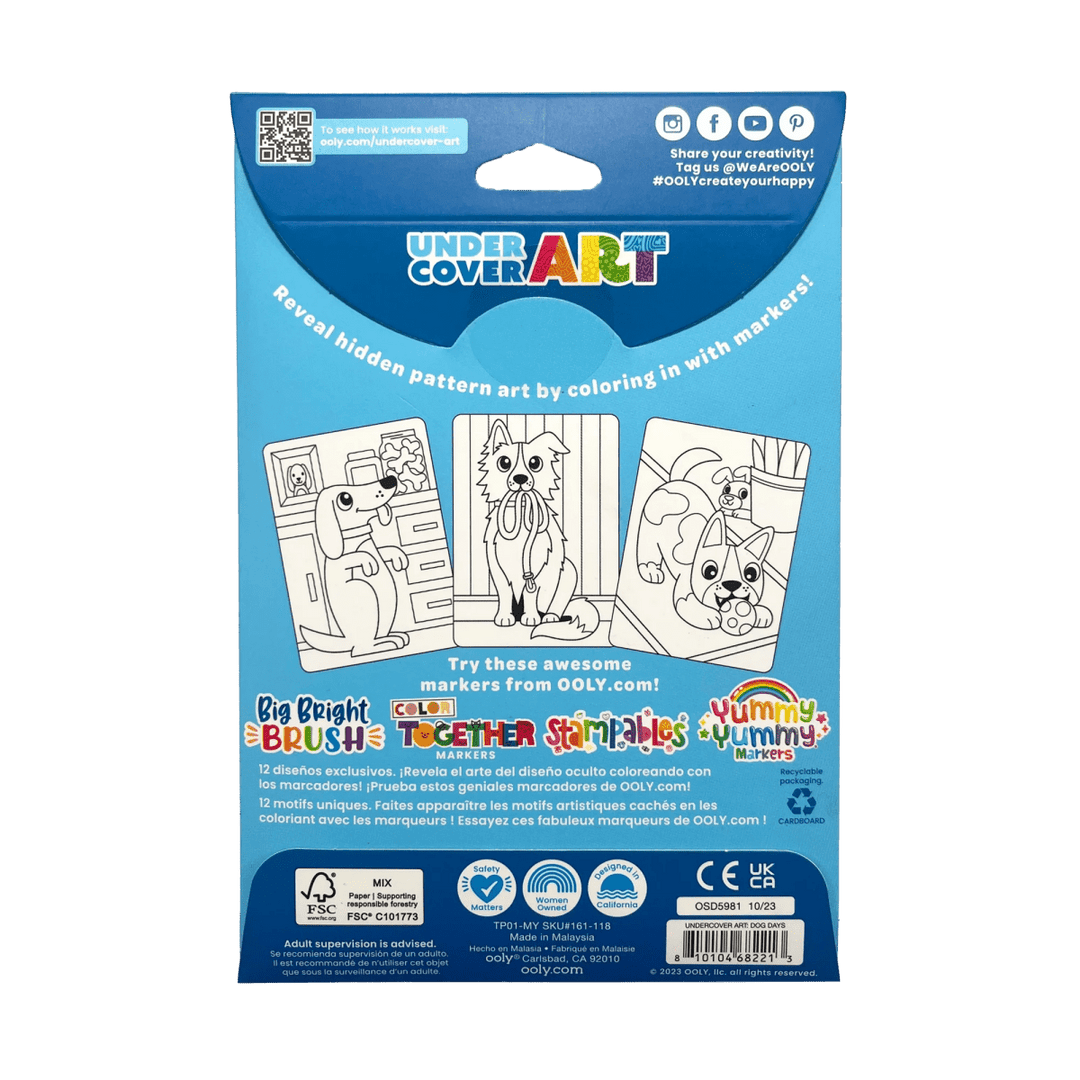 Undercover Art Hidden Pattern Coloring Activity Art Cards - Dog Days-Craft Activity-Tools 4 Teaching-Classroom Decor and More
