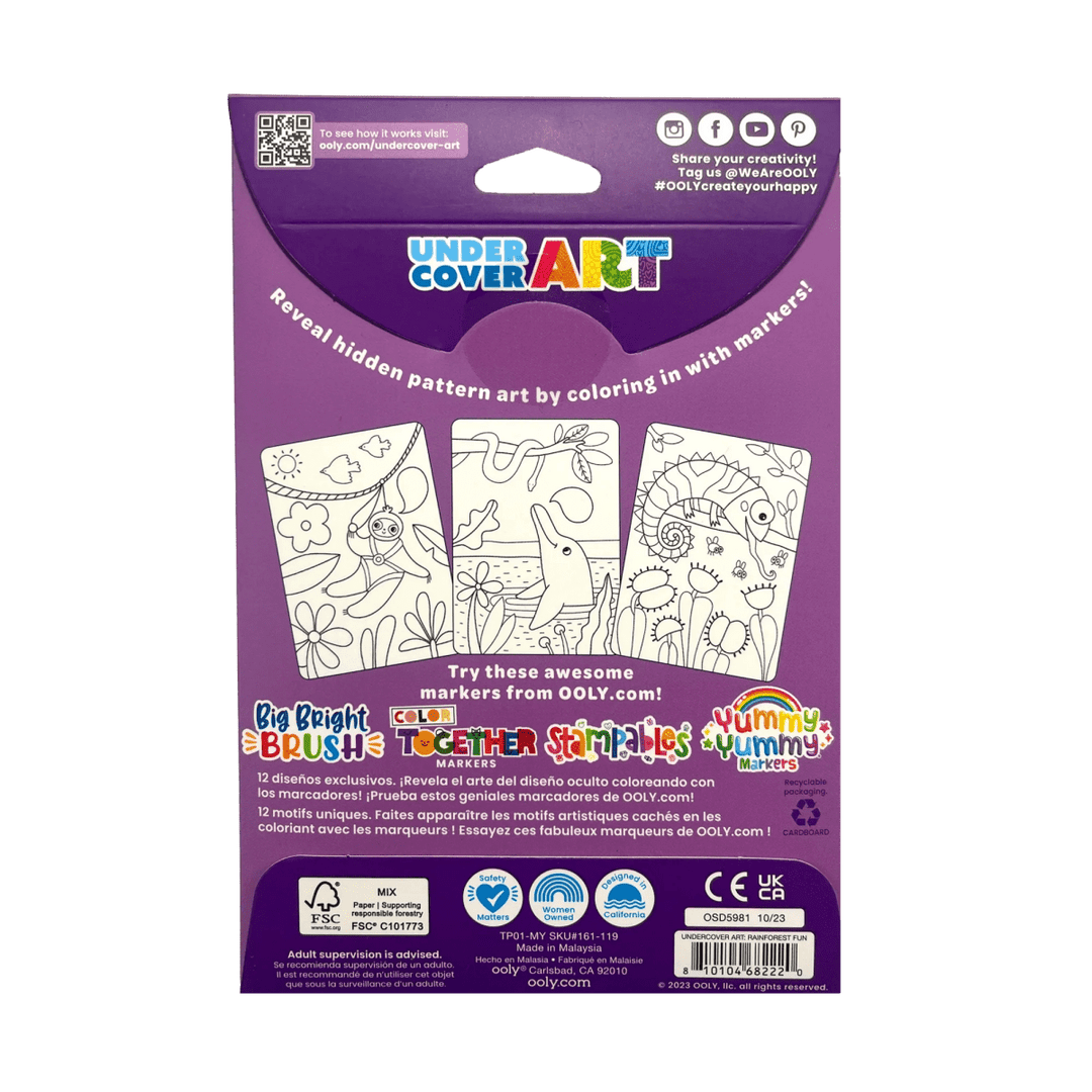 Undercover Art Hidden Pattern Coloring Activity Art Cards - Rainforest Fun-Activity Pads-Tools 4 Teaching-Classroom Decor and More