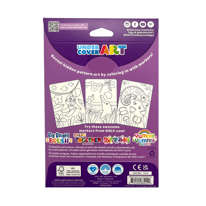Undercover Art Hidden Pattern Coloring Activity Art Cards - Rainforest Fun-Activity Pads-Tools 4 Teaching-Classroom Decor and More