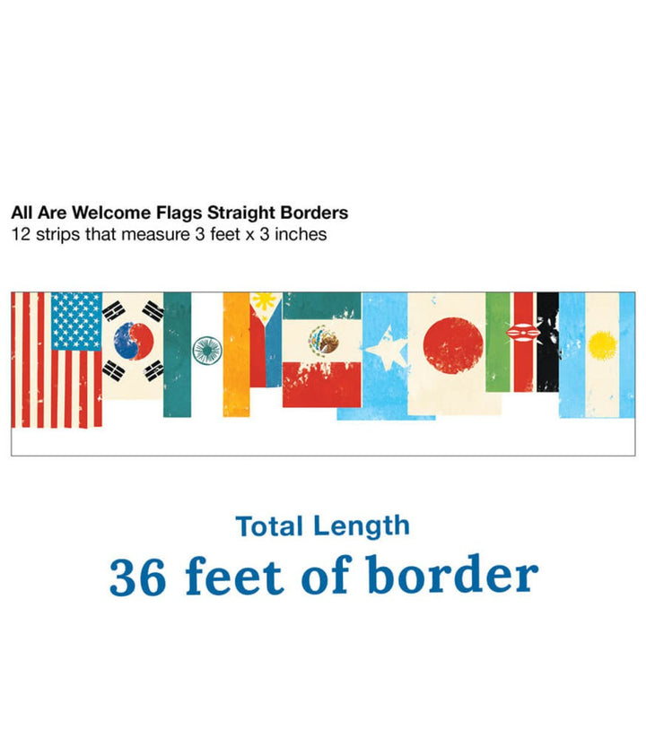 All Are Welcome: Flags Straight Bulletin Board Borders-Borders-Tools 4 Teaching-Classroom Decor and More