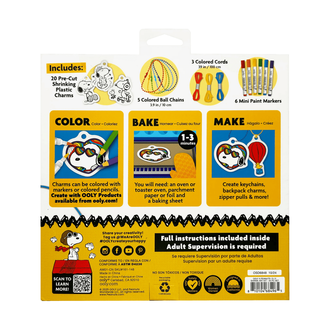 OOLY x Peanuts DIY Shrink Art Kit-Craft Activity-Tools 4 Teaching-Classroom Decor and More