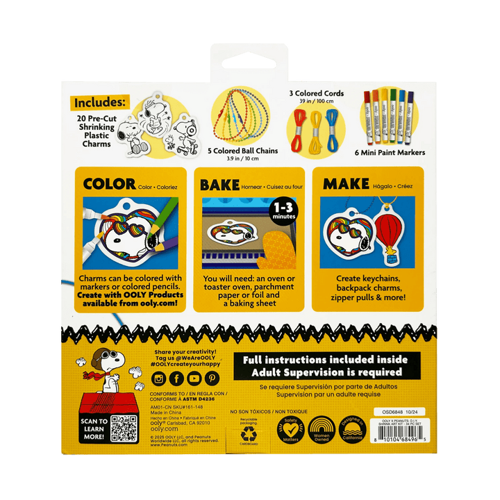 OOLY x Peanuts DIY Shrink Art Kit-Craft Activity-Tools 4 Teaching-Classroom Decor and More