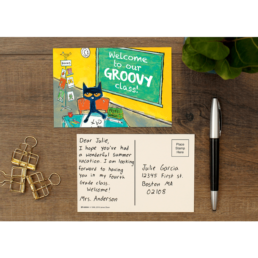 Pete the Cat Welcome To Our Groovy Class Postcards-Postcards-Tools 4 Teaching-Classroom Decor and More