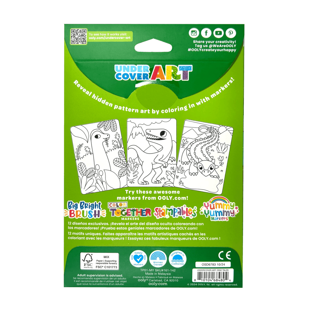 Undercover Art Hidden Pattern Coloring Activity Art Cards - Dino Tales-Activity Pads-Tools 4 Teaching-Classroom Decor and More