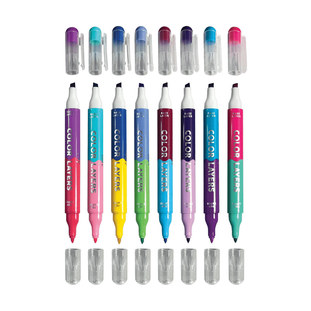 Color Layers Double Ended Layering Markers - Set of 8-Art Supplies-Tools 4 Teaching-Classroom Decor and More