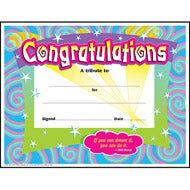 Congratulations/Swirls Colorful Classics Certificates-Awards-Tools 4 Teaching-Classroom Decor and More