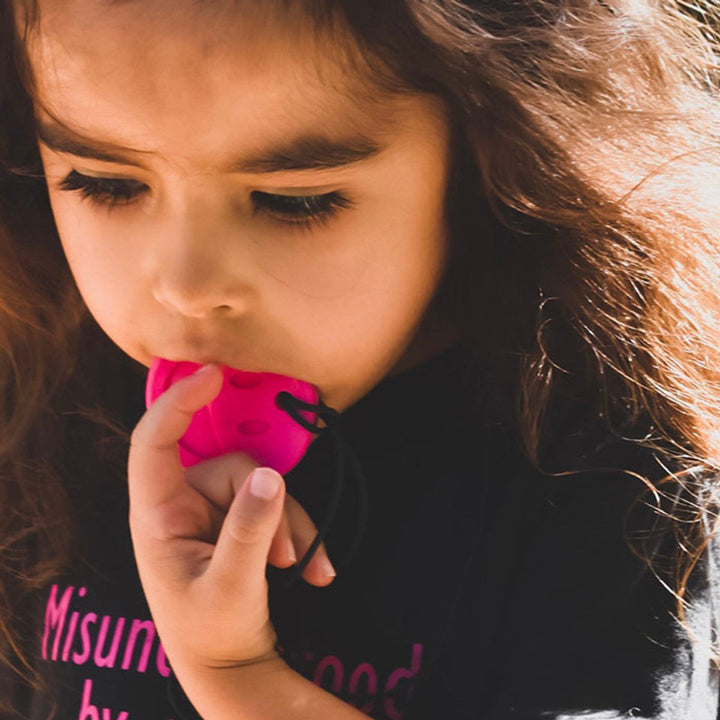 Ark's Smiley Face Chewmoji® Chewelry - Hot Pink, XT / Medium Firm-Sensory Play-Tools 4 Teaching-Classroom Decor and More