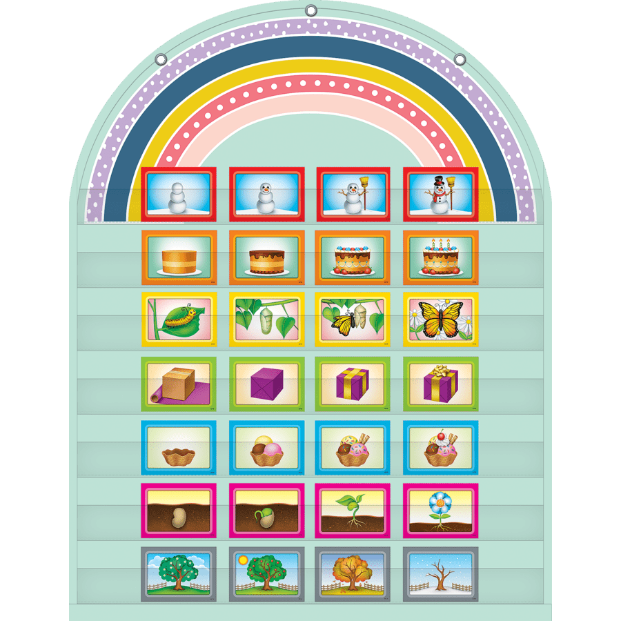 Oh Happy Day Rainbow 7 Pocket Chart-Charts-Tools 4 Teaching-Classroom Decor and More