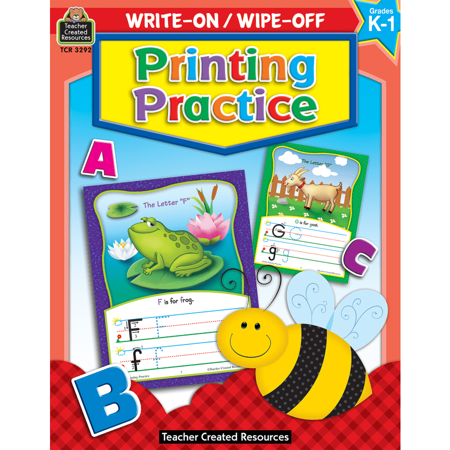 Write-On/Wipe-Off Book: Printing Practice-Handwriting Books-Tools 4 Teaching-Classroom Decor and More