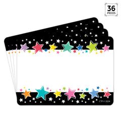 Star Bright Colorful Stars on Black Labels-Banner-Tools 4 Teaching-Classroom Decor and More