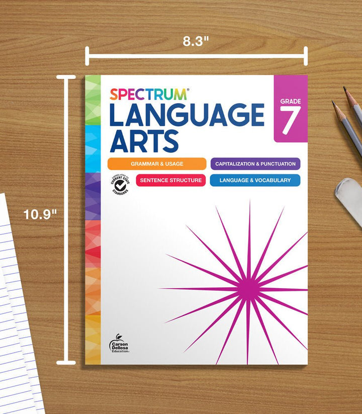 Spectrum Language Arts Workbook Grade 7 Paperback - Tools 4 Teaching