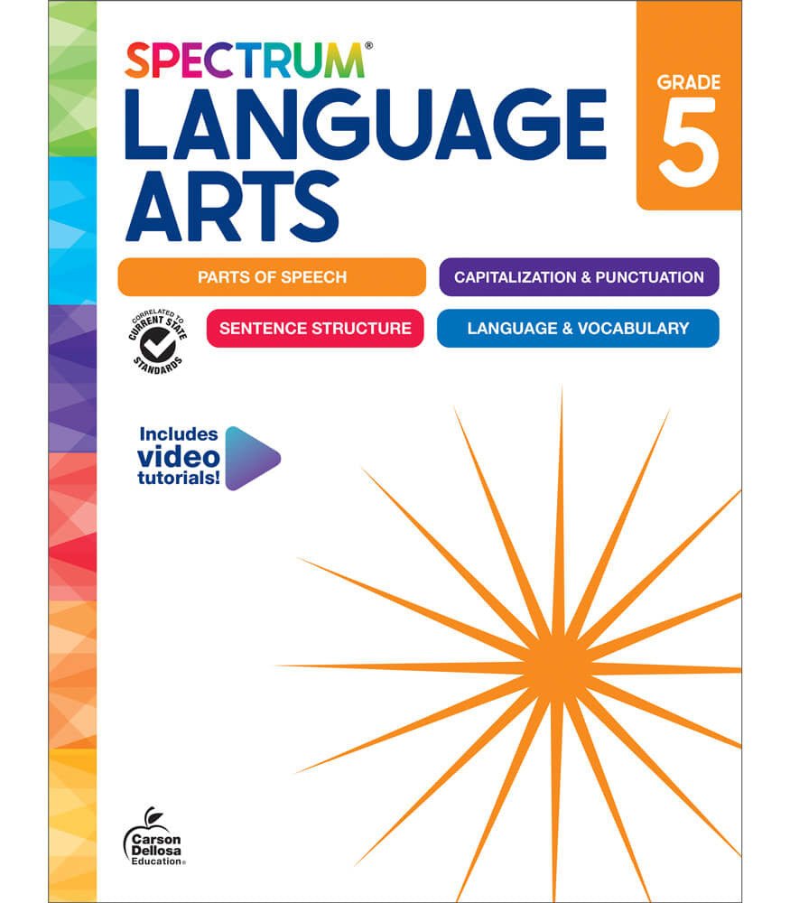 Spectrum Language Arts Workbook Grade 5 Paperback - Tools 4 Teaching