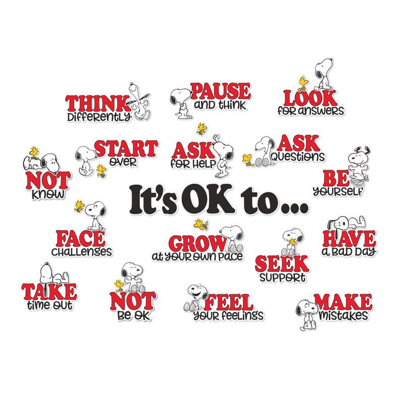 Peanuts Snoopy It's OK to ...Bulletin Board Set-Bulletin Board Sets-Tools 4 Teaching-Classroom Decor and More