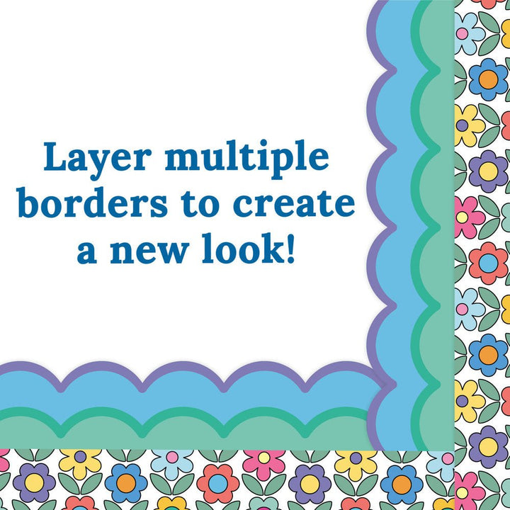 Retro Remix Flowers Border-Borders-Tools 4 Teaching-Classroom Decor and More