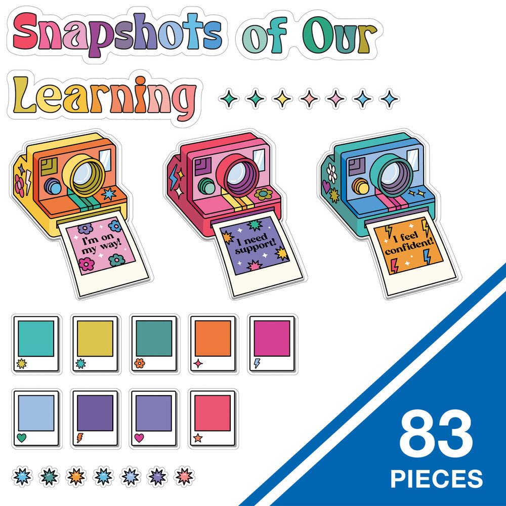 Retro Remix Prepunched Bulletin Board Set Snapshots of Our Learning-Bulletin Board Sets-Tools 4 Teaching-Classroom Decor and More