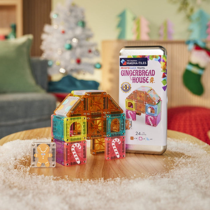 MAGNA-TILES® microMAGS™ Gingerbread House 24 Piece Travel Set - Tools 4 Teaching