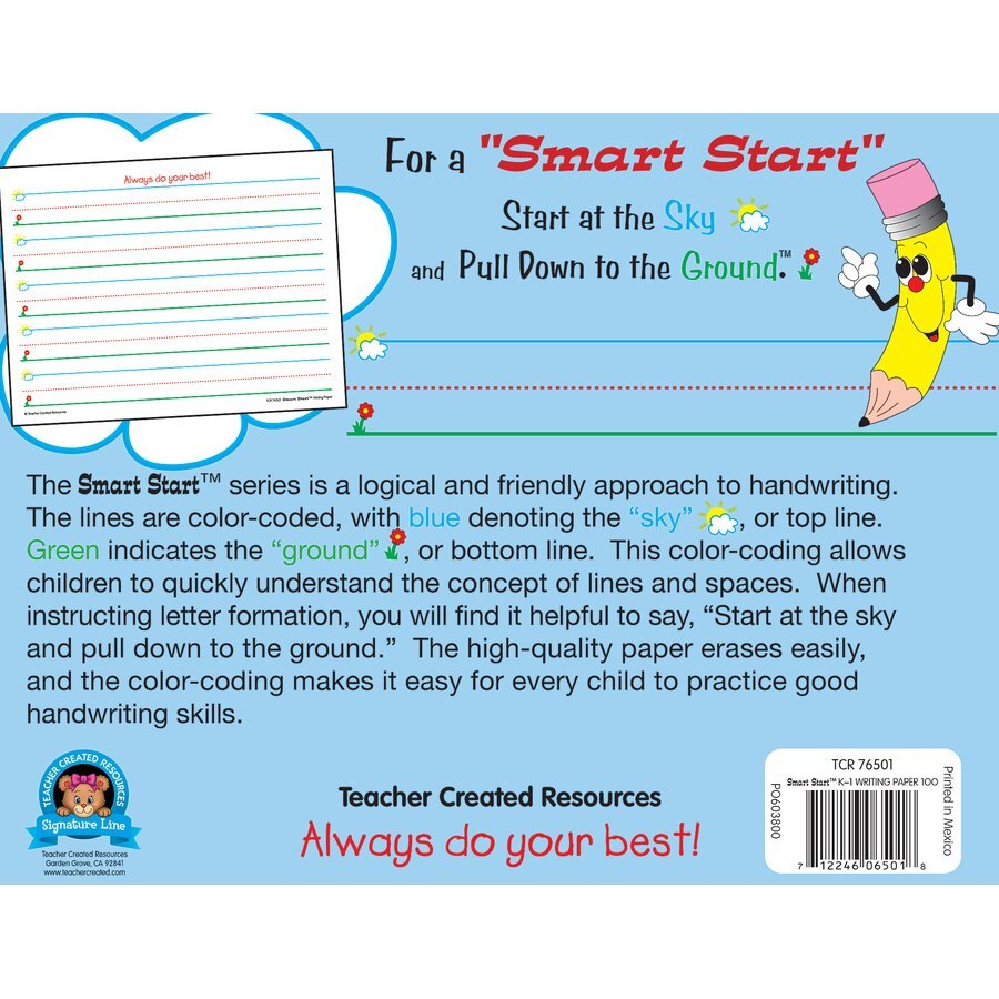 Smart Start K-1 Writing Paper: 100 sheets - Tools 4 Teaching