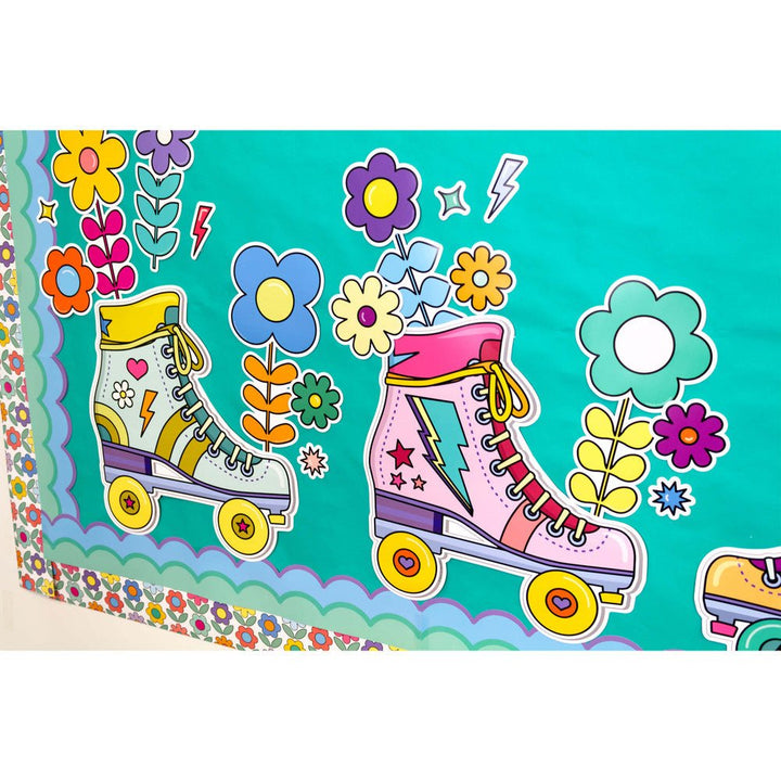 Retro Remix Keep rolling, Keep growing-Bulletin Board Sets-Tools 4 Teaching-Classroom Decor and More